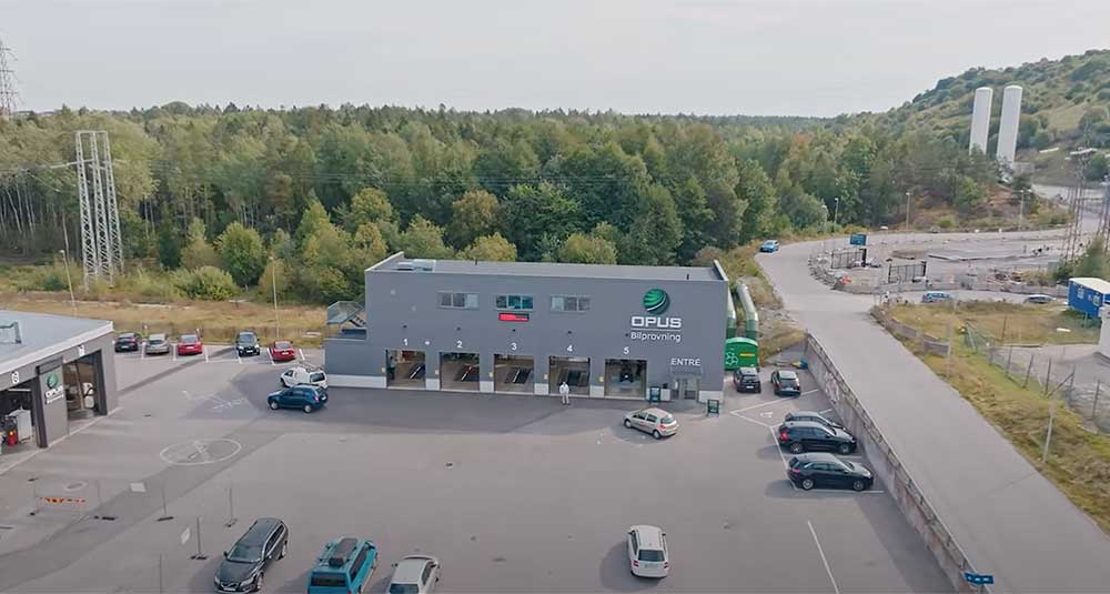 Flygfoto över Opus lokaler